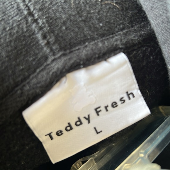 Teddy Fresh Sz L Black Hoodie Brand in Rainbow Print - Picture 3 of 6